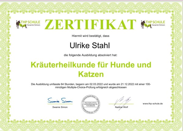Zertifikat Kräuterheilkunde